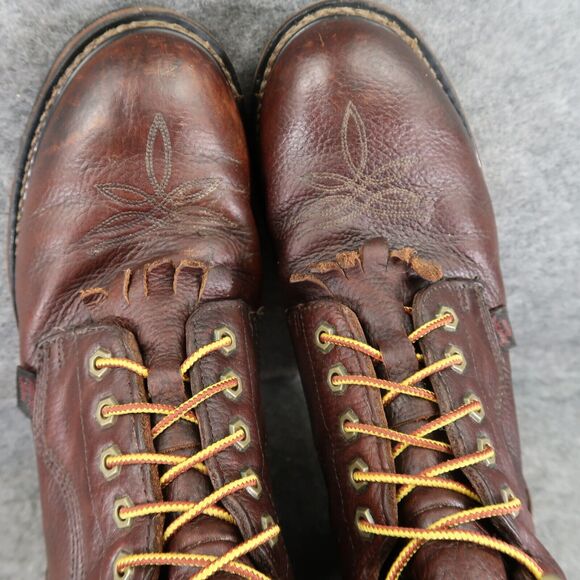 Tony Lama Shoes Mens 10 Boots Work Timber Lace Up Leather Waterproof Utility Mid - Picture 10 of 16